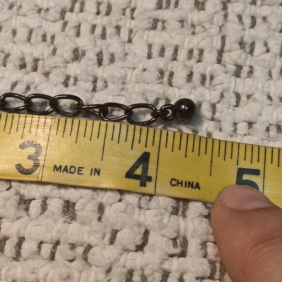 Chico's 'Eccentric' leather & gunmetal asymmetrical ring pendant necklace - NWT - Picture 11 of 12